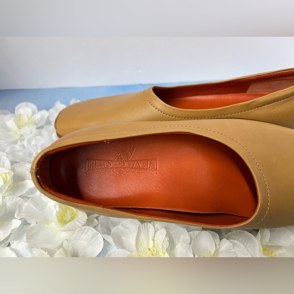 Hogan Scarpe Loafer Tan Leather Slip-On Shoes - Picture 4 of 12